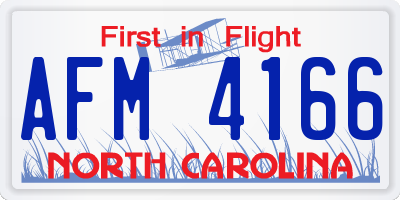 NC license plate AFM4166