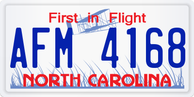 NC license plate AFM4168