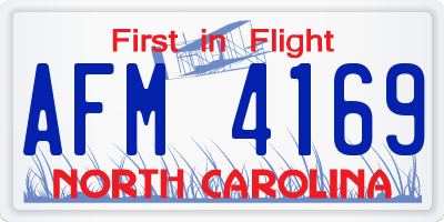 NC license plate AFM4169