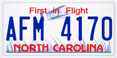 NC license plate AFM4170