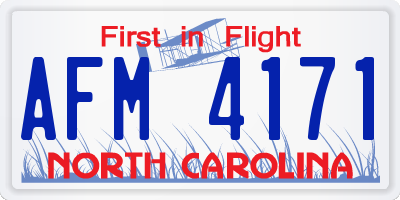 NC license plate AFM4171