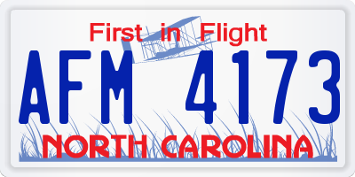 NC license plate AFM4173