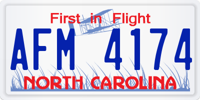 NC license plate AFM4174