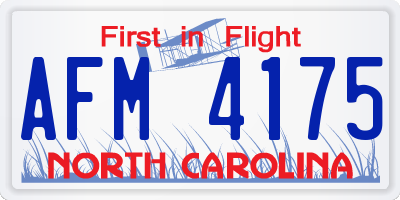NC license plate AFM4175