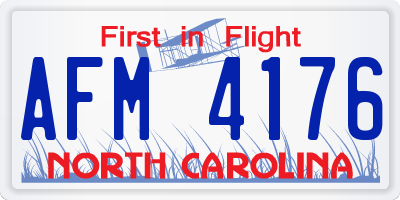 NC license plate AFM4176