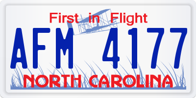 NC license plate AFM4177