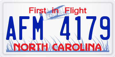NC license plate AFM4179