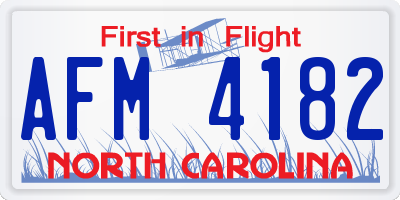 NC license plate AFM4182