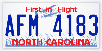 NC license plate AFM4183
