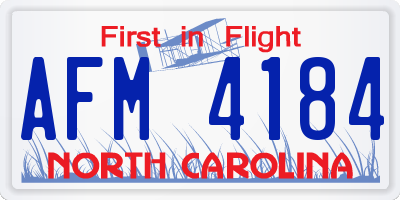NC license plate AFM4184