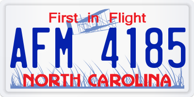 NC license plate AFM4185