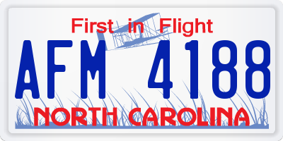 NC license plate AFM4188