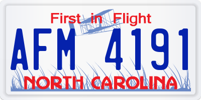 NC license plate AFM4191