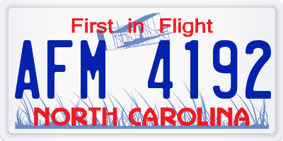 NC license plate AFM4192