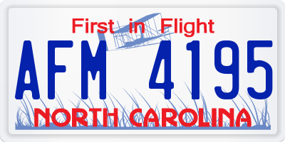 NC license plate AFM4195