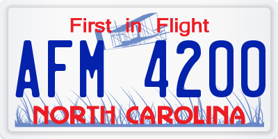 NC license plate AFM4200