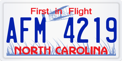 NC license plate AFM4219