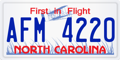 NC license plate AFM4220