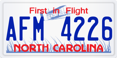 NC license plate AFM4226