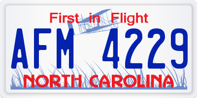 NC license plate AFM4229