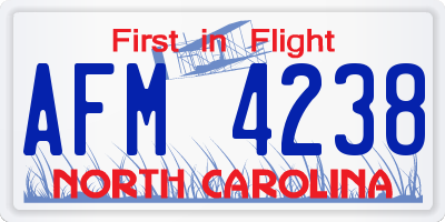 NC license plate AFM4238