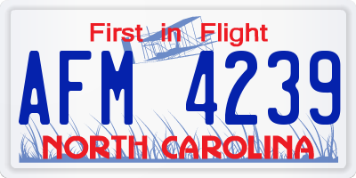 NC license plate AFM4239