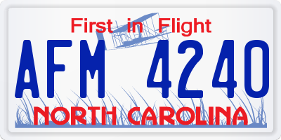 NC license plate AFM4240