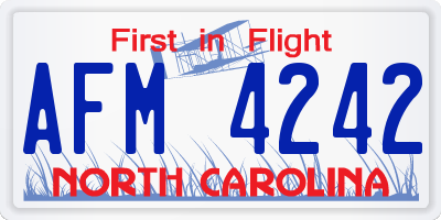 NC license plate AFM4242