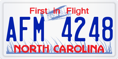 NC license plate AFM4248