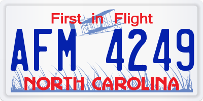 NC license plate AFM4249