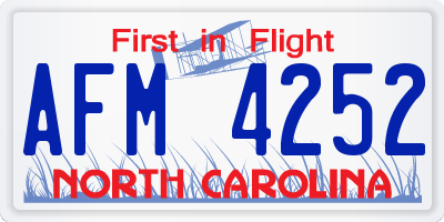 NC license plate AFM4252