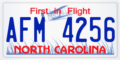 NC license plate AFM4256