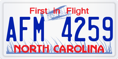 NC license plate AFM4259