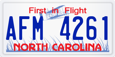 NC license plate AFM4261