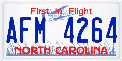 NC license plate AFM4264