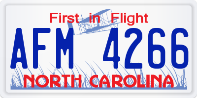 NC license plate AFM4266