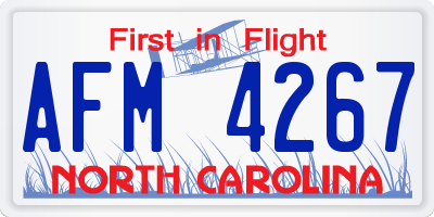 NC license plate AFM4267