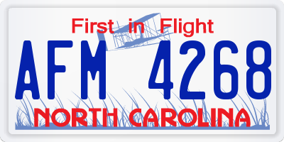 NC license plate AFM4268