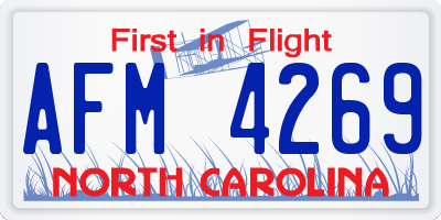 NC license plate AFM4269
