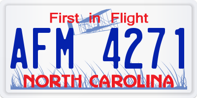 NC license plate AFM4271