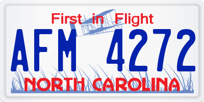 NC license plate AFM4272