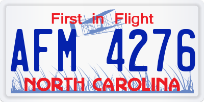 NC license plate AFM4276