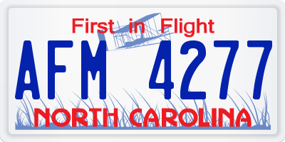 NC license plate AFM4277