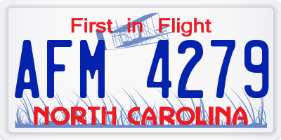 NC license plate AFM4279