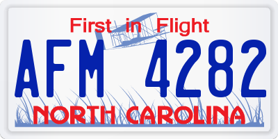 NC license plate AFM4282