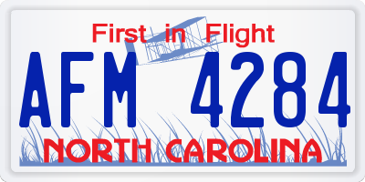 NC license plate AFM4284
