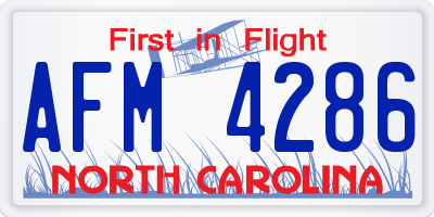 NC license plate AFM4286
