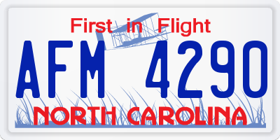 NC license plate AFM4290
