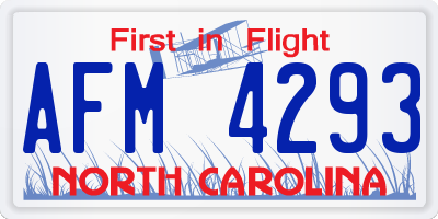 NC license plate AFM4293