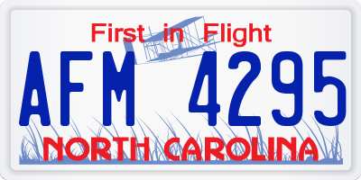 NC license plate AFM4295